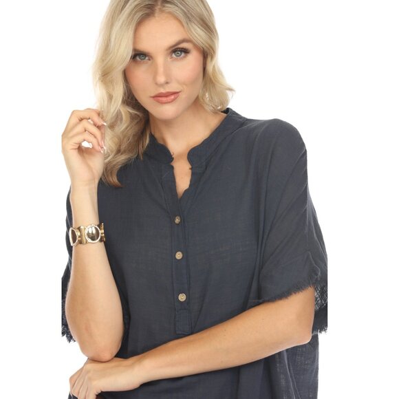 Navy Fringe detailed tunic / dress - Picture 4 of 4